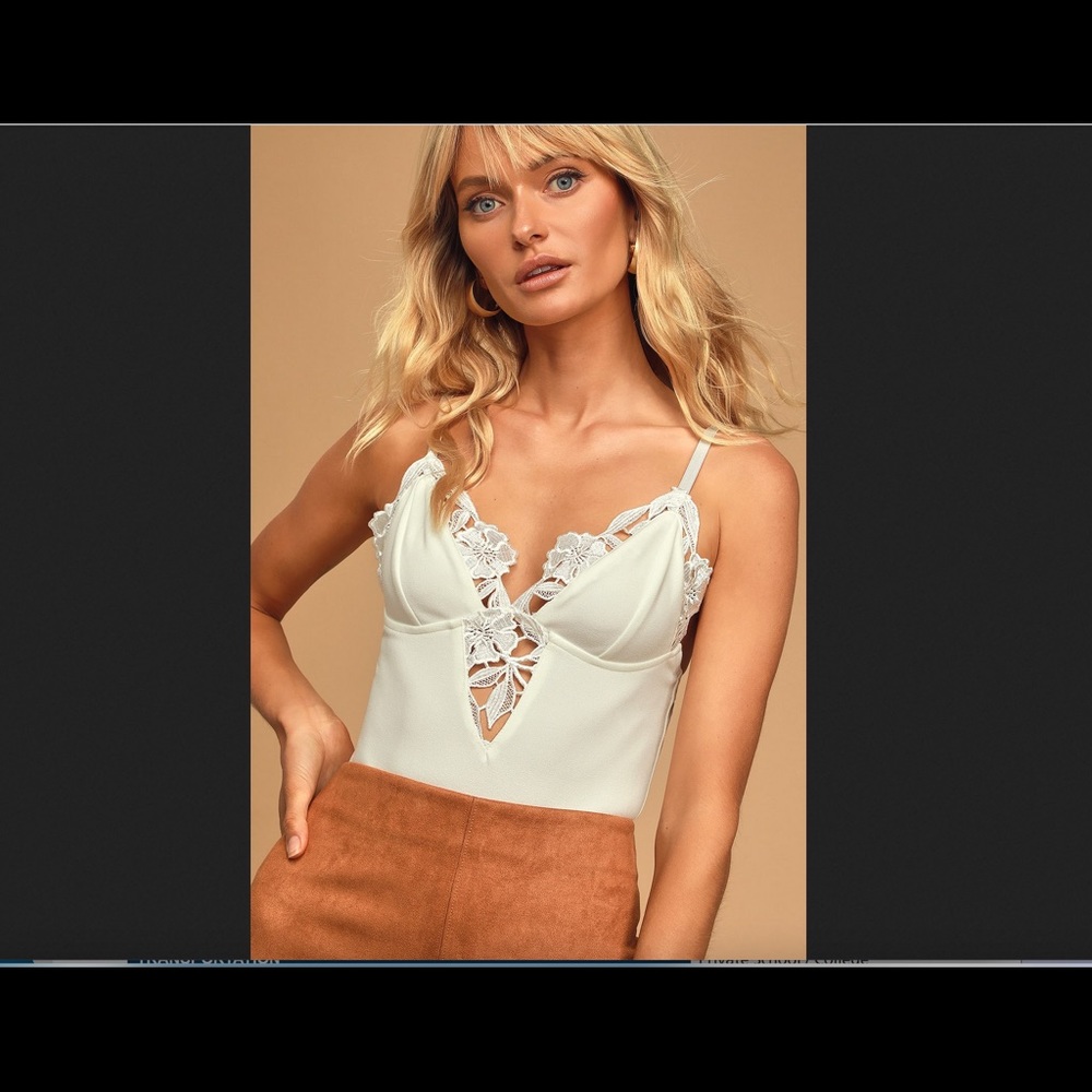 White Floral Bodysuit